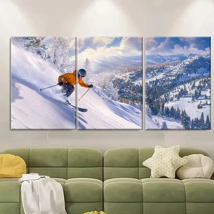 3pcs Alpine Meadows Ski Resort Metal Print Ready to Hang Art - Bella Home Decor