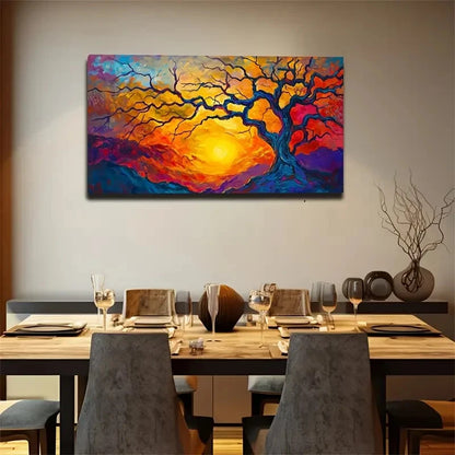 The Sky And Trees Full Magical Wall Art Canvas Office Home Room Framed 120x60cm