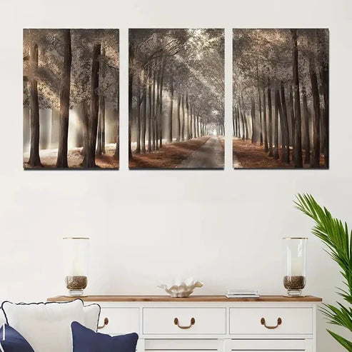 3pcs Forest Landscape Wall Art Canvas Unframed - High Quality Print 100% Australian Made Wall Canvas - Bella Home Decor