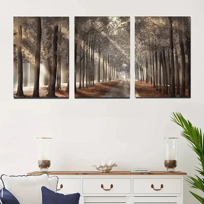 3pcs Forest Landscape Wall Art Canvas Unframed - High Quality Print 100% Australian Made Wall Canvas - Bella Home Decor