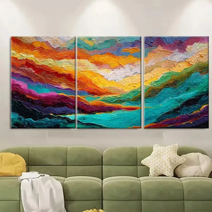 3pcs Vivid Mountain Landscape Metal Print Ready to Hang Art - Bella Home Decor