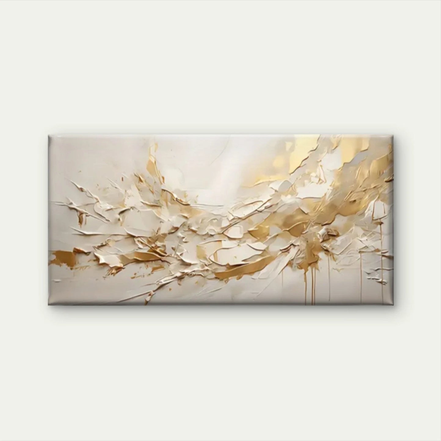 Abstract Golden Modern Perfect Wall Art Canvas Office Home Room Framed 120x60cm