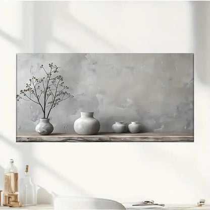 Gray Vases Table Rustic Wall Art Canvas Office Home Room Framed 120x60cm