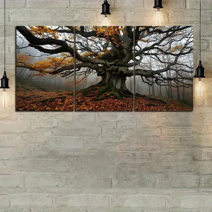 3pcs A Huge Tree Autumn Long Branches Wall Art Canvas Unframed - High Quality Print 100% Australian Made Wall Canvas - Bella Home Decor