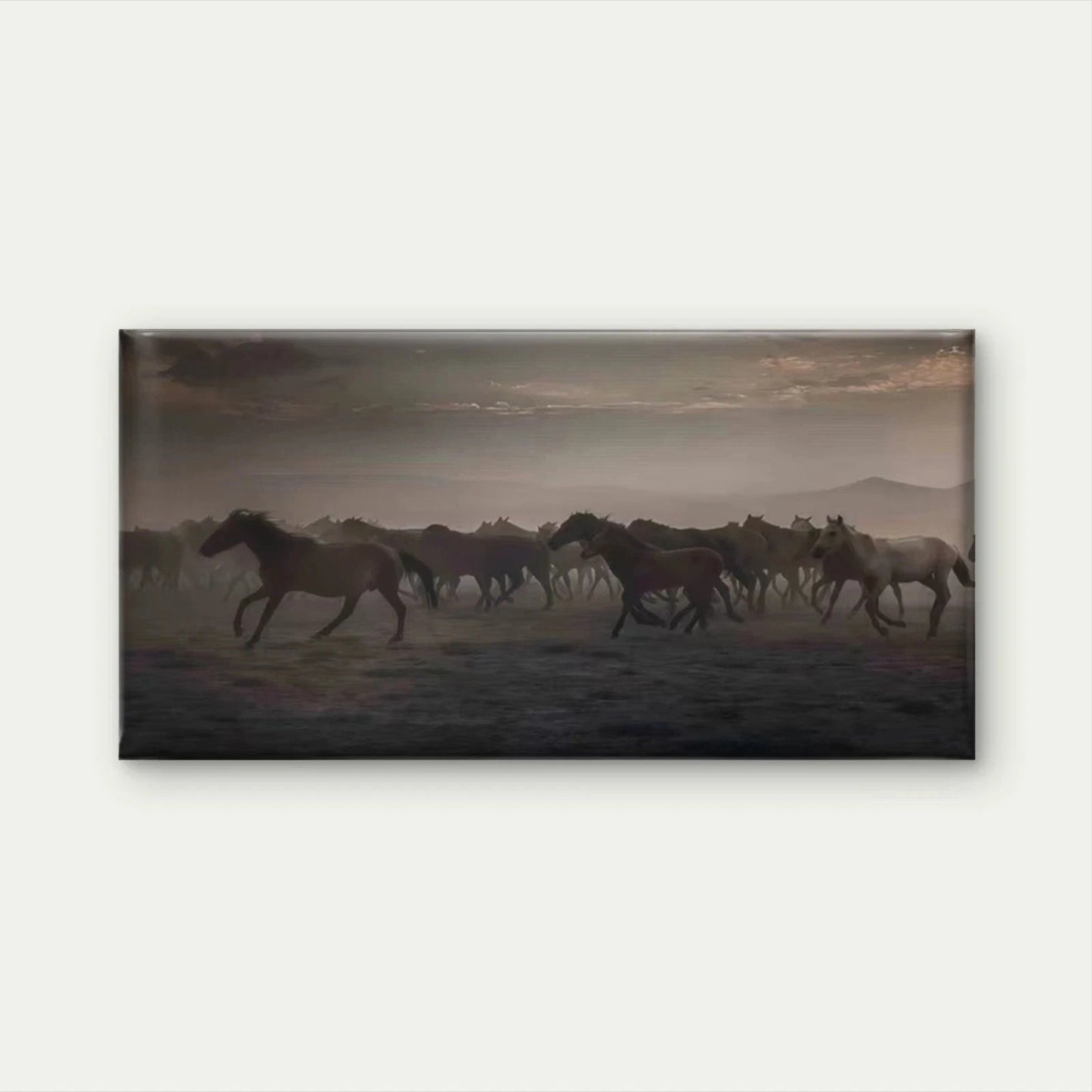 Classic Galloping Horses Wall Art Canvas Office Home Room Framed 120x60cm