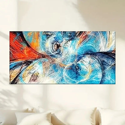 Abstract Swirl Colourful Wall Art Canvas Office Home Room Framed 120x60cm