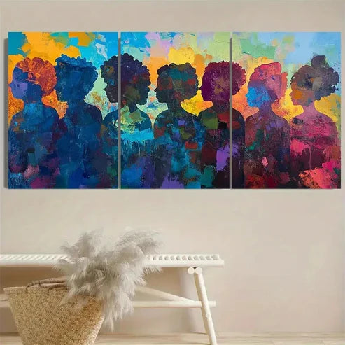 3pcs Colorful Silhouettes Wall Art Set Canvas Unframed - High Quality Print 100% Australian Made Wall Canvas - Bella Home Decor