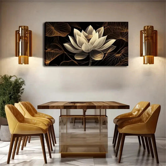 Minimalist Abstract for Lotus Wall Art Canvas Office Home Room Framed 120x60cm