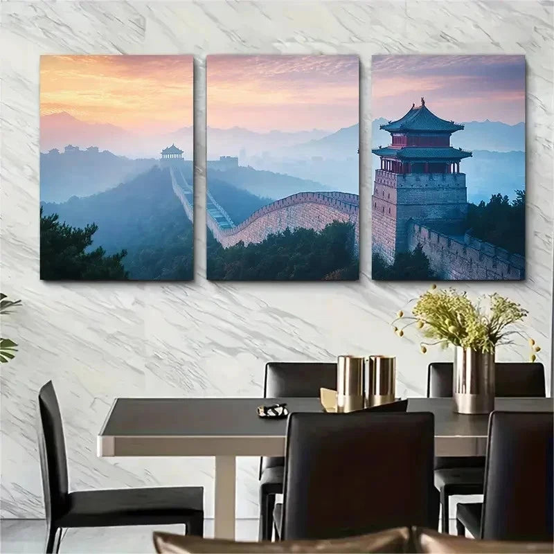 3pcs Beijing Posters China Travel Decor Perfect Wall Art Set Canvas Framed 50x70cm - High Quality Print 100% Australian Made Wall Canvas Ready to Hang - Bella Home Decor