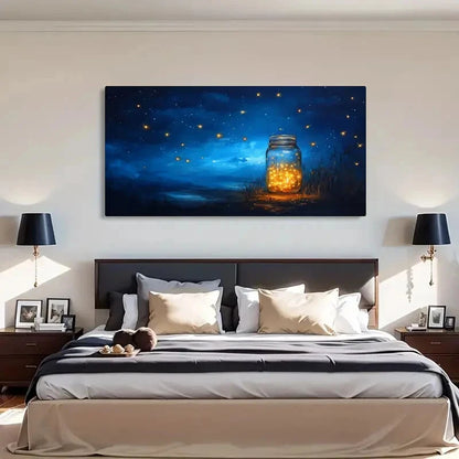 Firefly Night Sky Décor Wall Art Canvas Office Home Room Framed 120x60cm - Bella Home Decor
