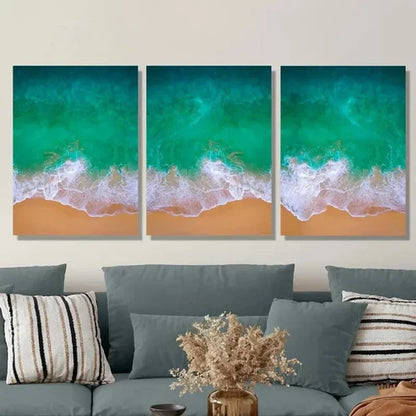 3pcs Ocean Waves Canvas printing Wall Art Set Canvas Unframed - High Quality Print 100% Australian Made Wall Canvas