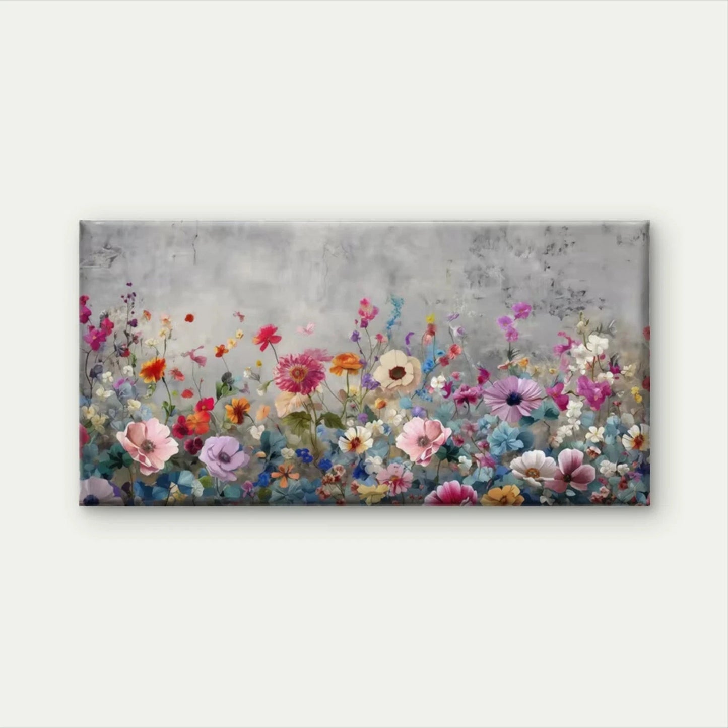 Multicolor Wildflower Garden Wall Art Canvas Office Home Room Framed 120x60cm