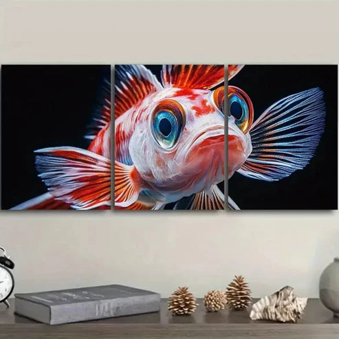 3pcs Fish Wall Art Set Canvas Unframed – High Quality Print 100% Australian Made Wall Canvas - Bella Home Decor