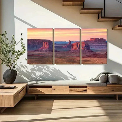 3pcs Mountain Sunset Scene Posters  Wall Art Set Canvas Unframed - High Quality Print 100% Australian Made Wall Canvas