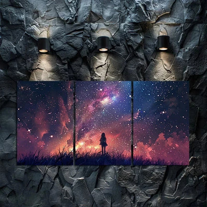 3pcs Endless Sky Full of Stars and Galaxies Metal Print Ready to Hang Art
