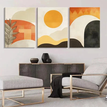 3pcs Abstract Geometric Landscape Perfect Wall Art Set Canvas Framed 60x90cm - High Quality Print 100% Australian Made Wall Canvas Ready to Hang