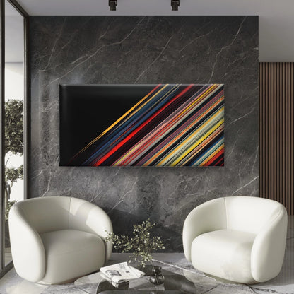 Abstract Diagonal Lines Wall Art Canvas Office Home Room Framed 120x60cm