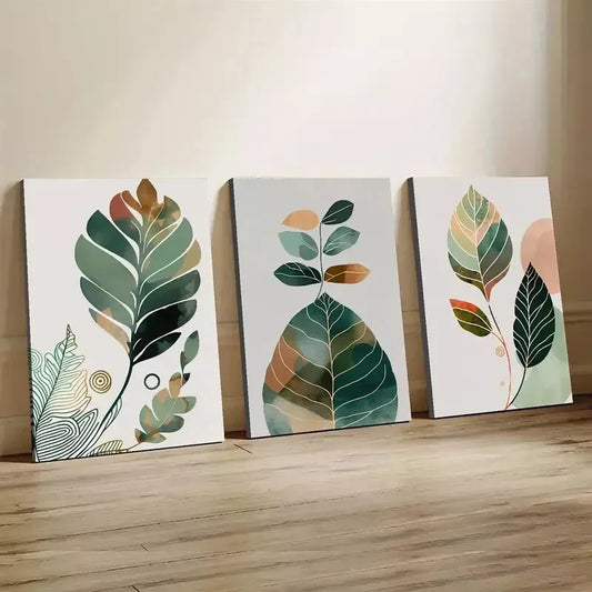 3pcs Bohemian Mid-Century Modern Style Wall Art Canvas Unframed - High Quality Print 100% Australian Made Wall Canvas