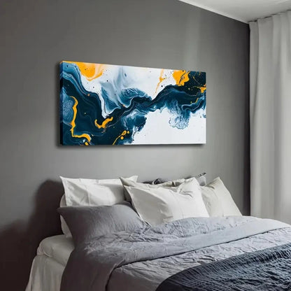 White Swirls Modern Minimalist Wall Art Canvas Office Home Room Framed 120x60cm