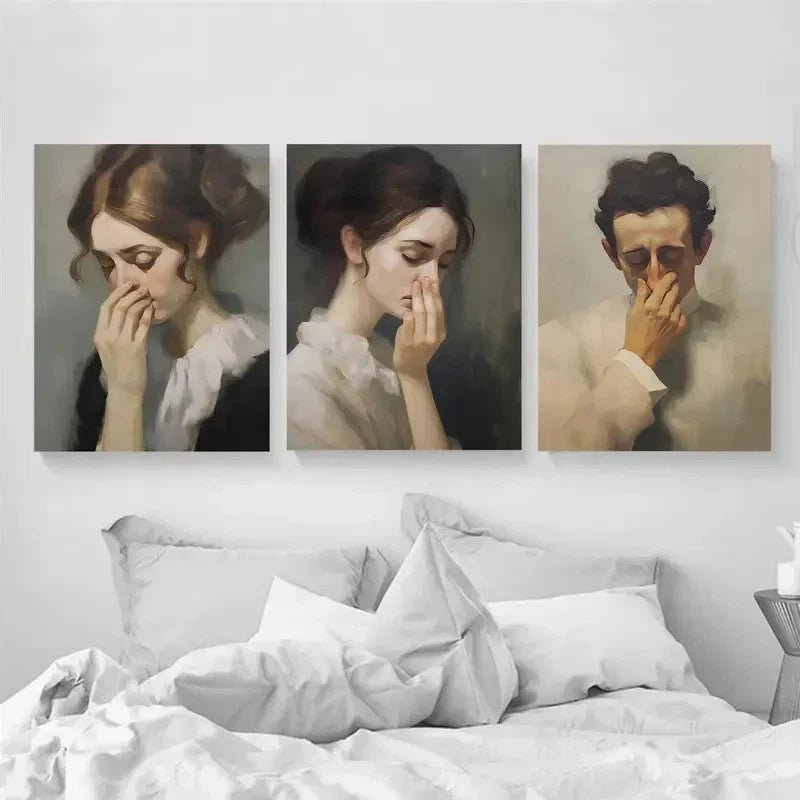3pcs Modern Classic Retro Style Décor Perfect Wall Art Set Canvas Framed 60x90cm - High Quality Print 100% Australian Made Wall Canvas Ready to Hang