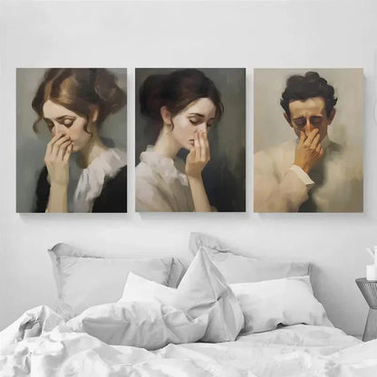 3pcs Modern Classic Retro Style Décor Perfect Wall Art Set Canvas Framed 60x90cm - High Quality Print 100% Australian Made Wall Canvas Ready to Hang