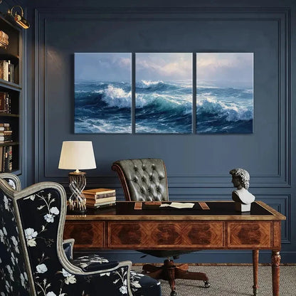 3pcs Abstract Nature Scenery Coastal Vibes Metal Print Ready to Hang Art