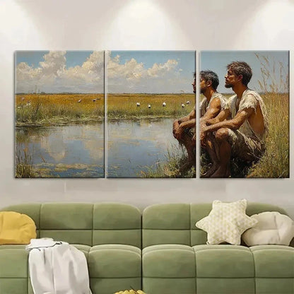 3pcs The Inopportune Art Reproduction TY Wall Art Set Canvas Framed 50x70cm - High Quality Print 100% Australian Made Wall Canvas Ready to Hang