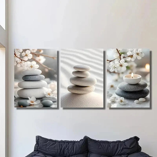 3pcs Zen art, purify mind poster, yoga Metal Print Ready to Hang Art