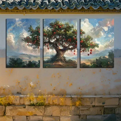 3pcs Small Trees in The Orchard Metal Print Ready to Hang Art - Bella Home Decor