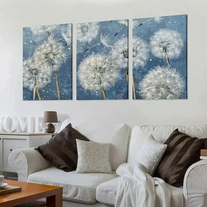 3pcs Classic Dandelion Botanical Print Wall Art Set Canvas Unframed - High Quality Print 100% Australian Made Wall Canvas - Bella Home Decor