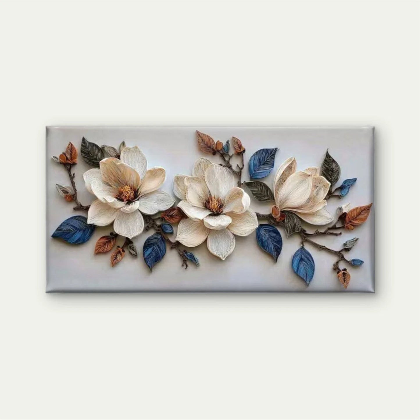 The Texture of Grace Flowers Wall Art Canvas Office Home Room Framed 120x60cm - Bella Home Decor