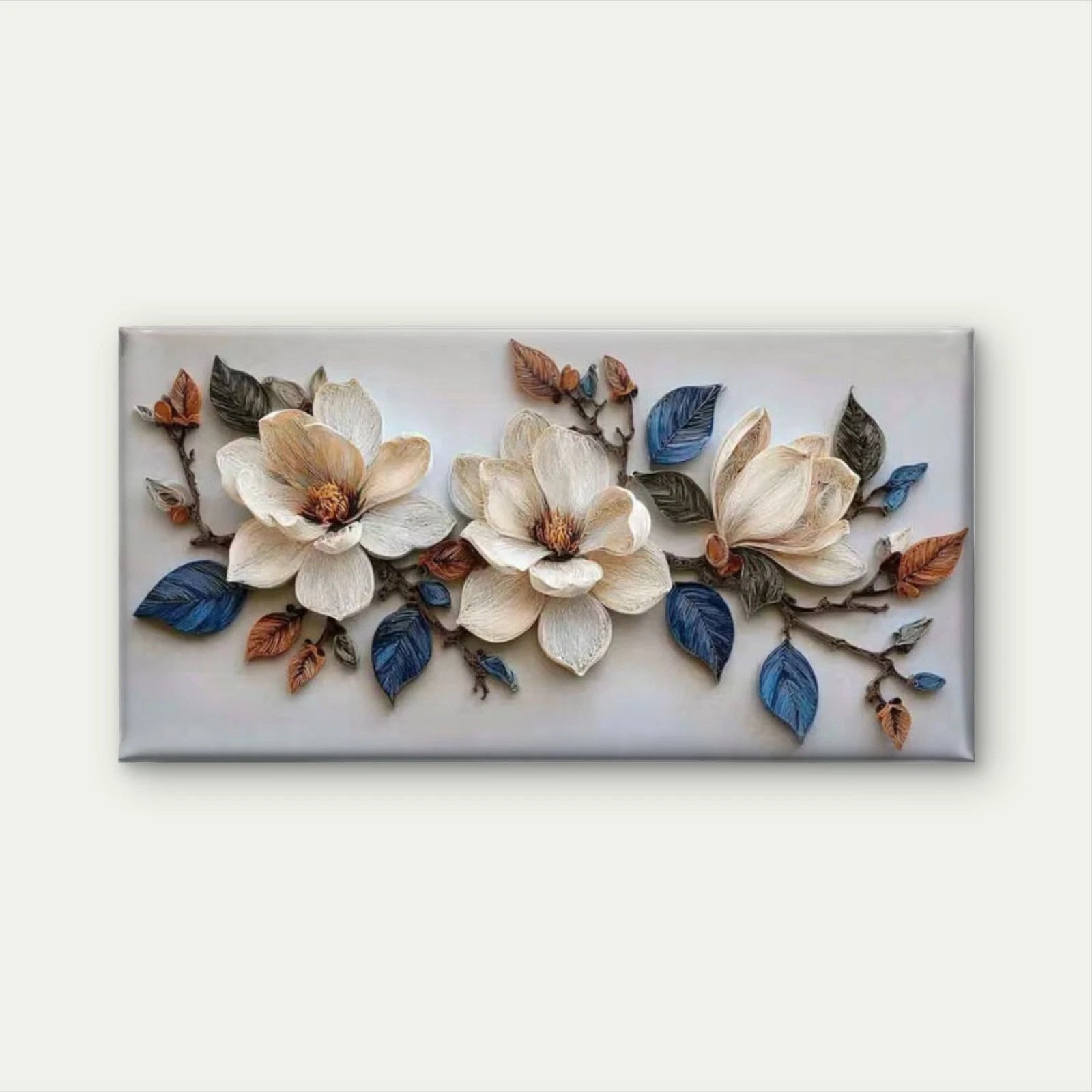The Texture of Grace Flowers Wall Art Canvas Office Home Room Framed 120x60cm - Bella Home Decor