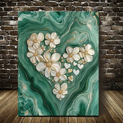 Featuring a Green Marble Design by Hocapontas Painting 40x60cm Metal Print Ready to Hang - Bella Home Decor