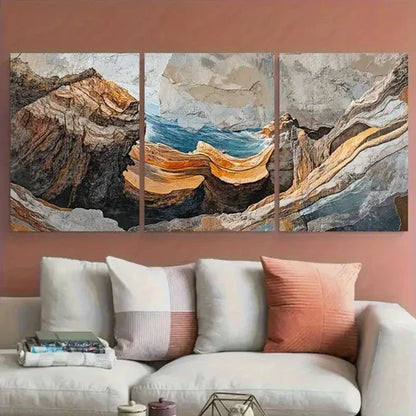 3pcs Hawaii Na Vibrant Blue Ocean & Rocky Cliffs Wall Art Set Canvas Unframed - High Quality Print 100% Australian Made Wall Canvas