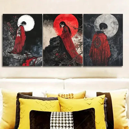 3pcs Featuring The Dark Lord of Hell Wall Art Canvas Unframed - High Quality Print 100% Australian Made Wall Canvas