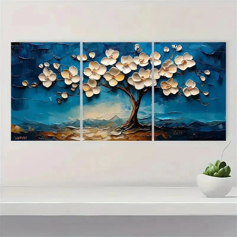 3pcs  Abstract Blossom Tree  er   Wall Art Set Canvas Framed 60x90cm - High Quality Print 100% Australian Made Wall Canvas Ready to Hang - Bella Home Decor