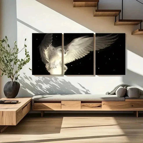 3pcs Fantasy Animal Art Owl Vintage Wall Art Canvas Unframed - High Quality Print 100% Australian Made Wall Canvas