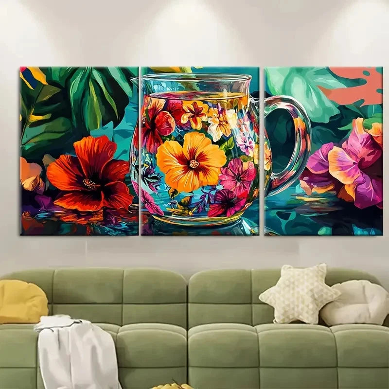 3pcs Jamaica Art JA Wall Art Set Canvas Framed 60x90cm - High Quality Print 100% Australian Made Wall Canvas Ready to Hang