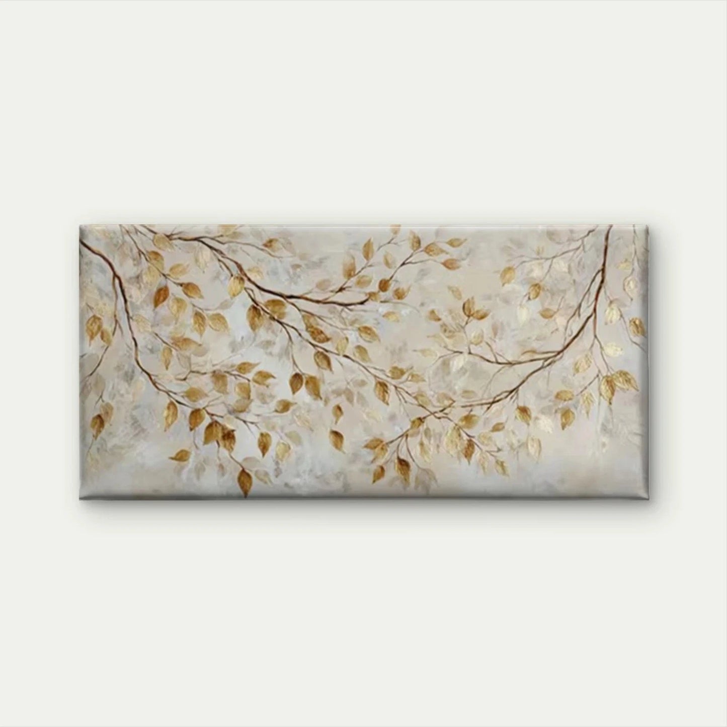 Autumn Leaves Botanical Wall Art Canvas Office Home Room Framed 120x60cm