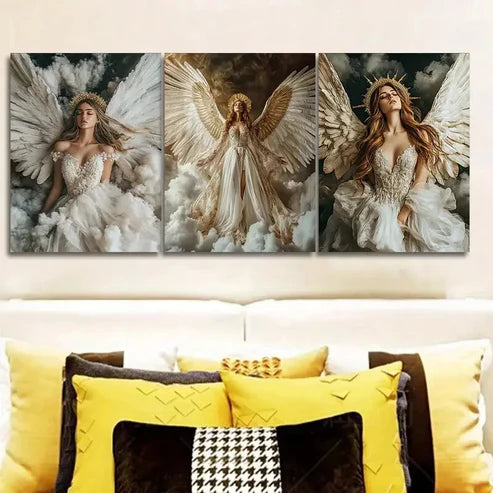 3pcs Holy, Noble Angel Wall Art Set Canvas Unframed - High Quality Print 100% Australian Made Wall Canvas