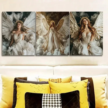 3pcs Holy, Noble Angel Wall Art Set Canvas Unframed - High Quality Print 100% Australian Made Wall Canvas