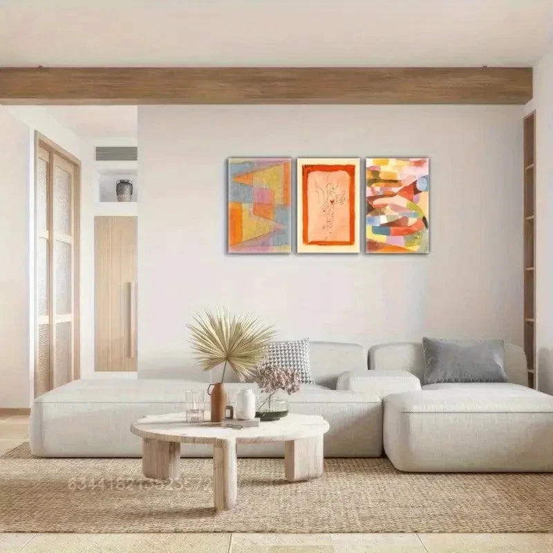 3pcs Abstract Style Geometric Line Art Metal Print Ready to Hang Art - Bella Home Decor