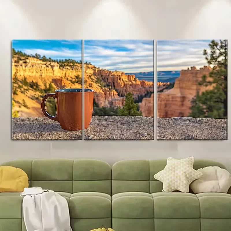 3pcs Featuring a Bryce Canyon Mug Metal Print Ready to Hang Art