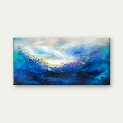 Blue Sky & Clouds Modern Wall Art Canvas Office Home Room Framed 120x60cm