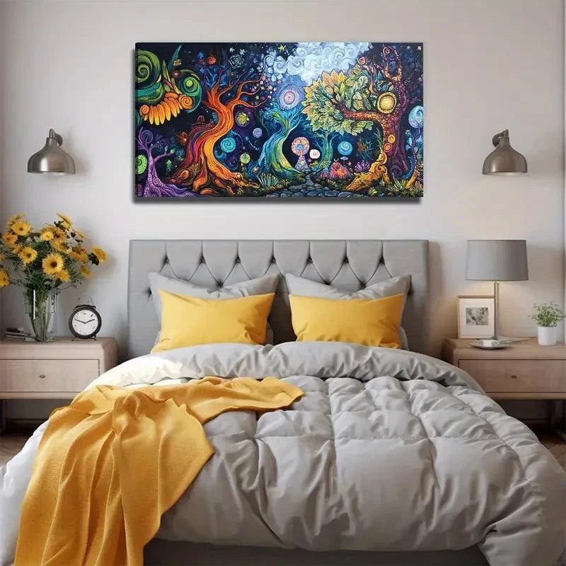Magic Woods Modern Landscape Wall Art Canvas Office Home Room Framed 120x60cm
