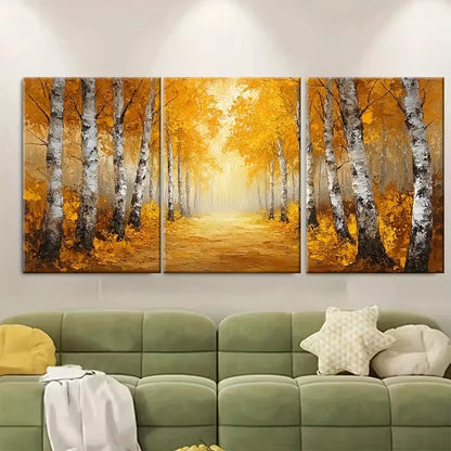 3pcs Bright Nature Landscape Textured Metal Print Ready to Hang Art - Bella Home Decor