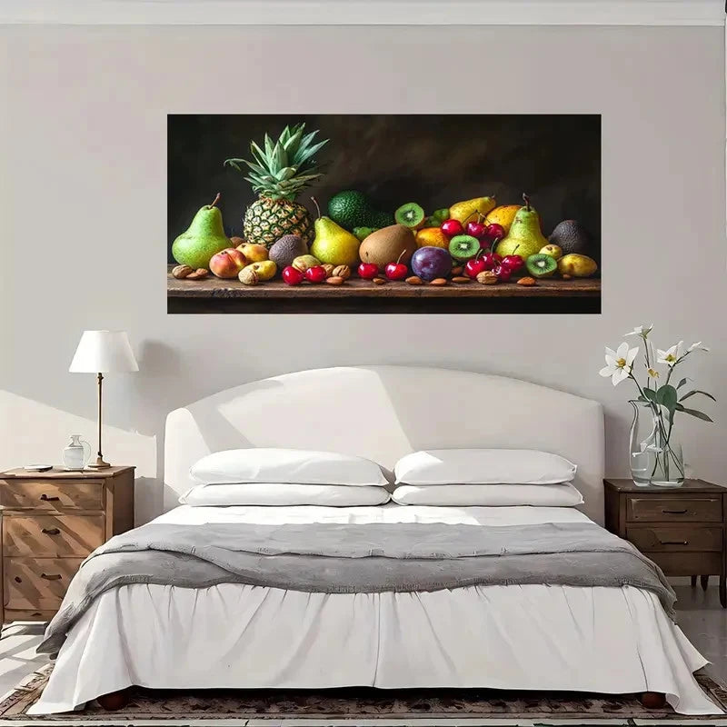Tropical Fruit Platter Wall Art Canvas Office Home Room Framed 120x60cm