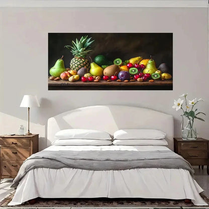 Tropical Fruit Platter Wall Art Canvas Office Home Room Framed 120x60cm