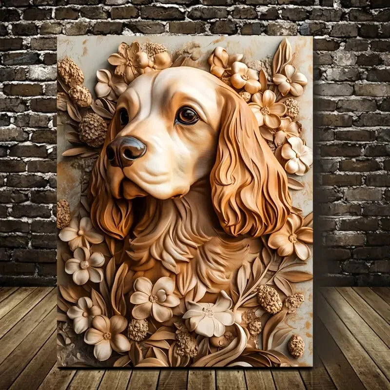 Featuring an English Cocker Spaniel Painting 40x60cm Metal Print Ready to Hang - Bella Home Decor
