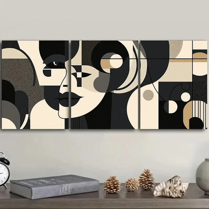 3pcs Cubist painting Wall Art Set Canvas Framed 50x70cm - High Quality Print 100% Australian Made Wall Canvas Ready to Hang